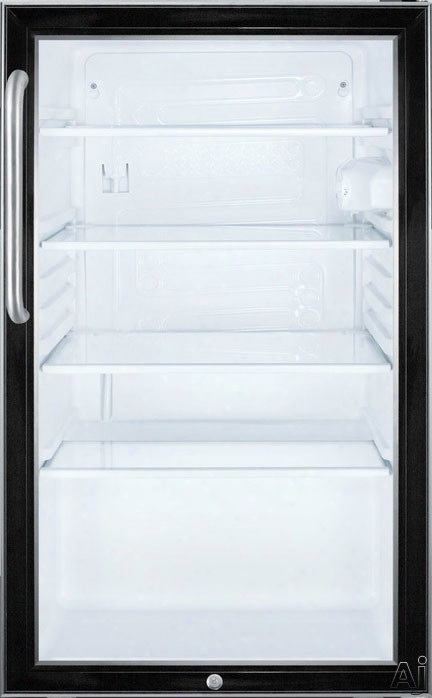 Summit Scr500bl7css 20 Inch Compact Commercial Refrigerator With Glass Door, 3 Adjustable Glass Shelves, Dial Thermostat, Automatic Defrost, Door Lock, Interior Ligh Ting And Hospital Grade Cord With 'green Dot' Plug: Towel Bar Handle, Stainless Steel Ca