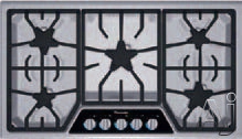 Thermador Masterpiece Series Sgsl365ks 36 Inch Gas Cooktop With 5 Sealed Star Burners, 18,000 Btu Center Burner, Continuous Grates, Automatic Re-ignition And Illuminated Ascendency Panel