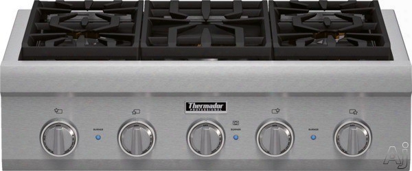 Thermador Professional Series Pcg305p 30 Inch Professional Series Gas Rangetop With 5 Sealed Burners, Patented Star Burner, Quick Clean Base, Extralow Feature And Fastest Boil Time