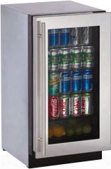 U-line 3000 Series U3018rgls00b 3.6 Cu. Ft. Built-in Refrigerator With Adjustable Tempered Glass Shelves, Glass Door, Led Theater Lighting, Convection Cooling, Crisper Drawer And Star-k Certified: Stainless Steel, Reversible Door, No Lock