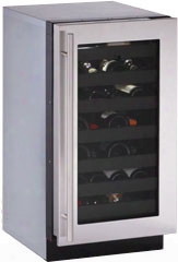 U-line 3000 Series U3018wc 18 Inch Built-in Wine Storage With 31 Bottle Capacity, Single Zone Convection Cooling System, Led Theater Lighting, Vinyl Coated Wine Racks, U-select Control, Integrated Oled Display, Sabbath Mode And Star-k Certified