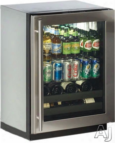 U-line 3000 Series U3024bevs00b 24 Inch Built-in Beverage Center With 4.9 Cu. Ft. Capacity, 79 12-oz. Bottle Capacity, 123 12-oz. Can Capacity, 10 Wine Bottle Capacity, Convection Cooling System, Star-k Certified Sabbath Mode And Led Theater Lighting: Sta