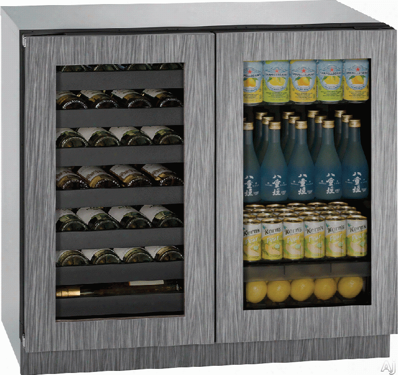 U-line 3000 Series U3036vbwcint00b 36 Inch Built-in Beverage Center And Wine Storage With 31 Wine Bottle Capacity, 79 12 Oz. Bottle Capacity, 123 12 Oz. Can Capacity, Led Theater Lighting, Dual Zone Temperature, Sabbath Mode And Star-k Certified: Overlay 