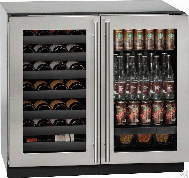 U-line 3000 Series U3036bvwcs00b 36 Inch Built-in Beverage Center And Wine Storage With 31 Wine Bottle Capacity, 79 12 Oz. Bottle Capacity, 123 12 Oz. Can Capacity, Led Theater Lighting, Dal Zone Temperature, Sabbath Mode And Star-k Certified: Stainless 