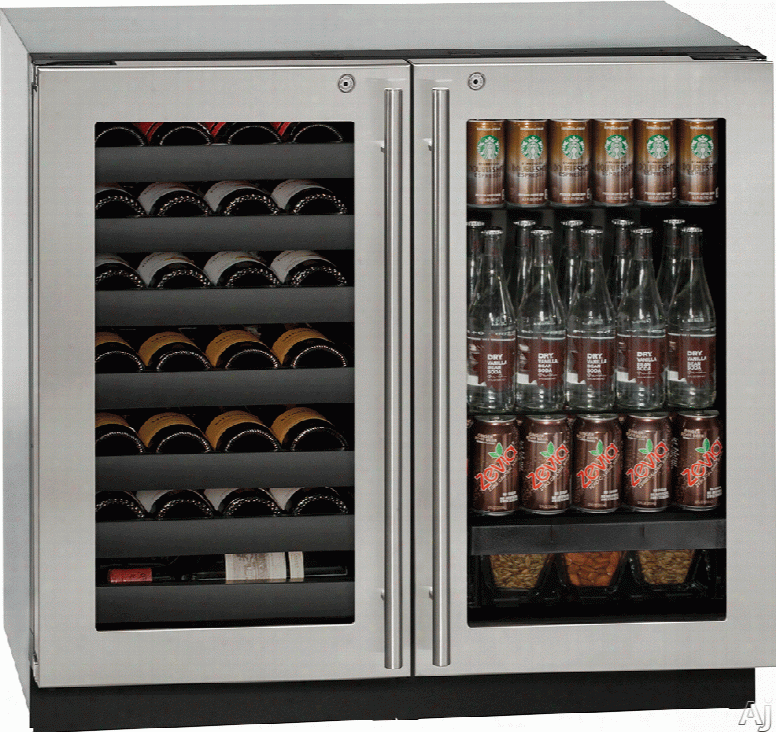 U-line 3000 Series U3036bvwcs13b 36 Inch Built-in Beverage Center And Wine Storage With 31 Wine Bottle Capacity, 79 12 Oz. Bottle Capacity, 123 12 Oz. Can Capacity, Led Theater Lighting, Dual Zone Temperature, Sabbath Mode And Star-k Certified: Stainless 