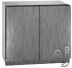 U-line 3000 Series U3036rrint00b 36 Inch Built-in Refrigerator With 6 Full-extension Drawer Bins, 2 Glass Shelves, Dual Zone Temperature Control, Led Theater Lighting And Star K Certified: Solid Overlay