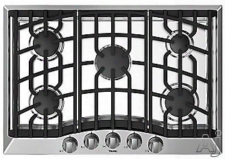 Viking Rvgc33015b 30 Inch Gas Cooktop With 5 Permanently Sealed Burners, Aluminum Flame Ports, Cast-iron Continuous Grates And Automatic Electric Spark Ignition