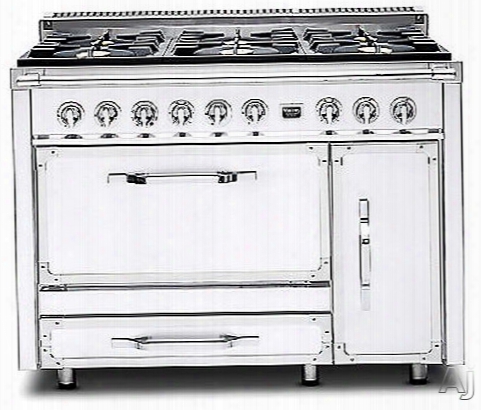 Viking Tuscany Series Tvdr4806baw 48 Inch Pro-style Dual Fuel Range With Sealed Burners, 3.8 Cu. Ft. Convection Oven, 2.4 Cu. Ft. Side Swing Secondary Ove,n 8 Cooking Functions And Storage Drawer: An Tique White