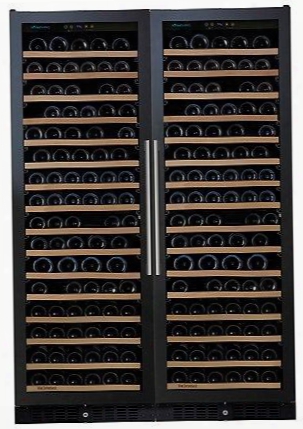 237870367 24" N'finity Pro Double L Red Wine Cellar With 332 Bottles Capacity Cool Blue Led Lighting Digital Climate Control And Odor Free In