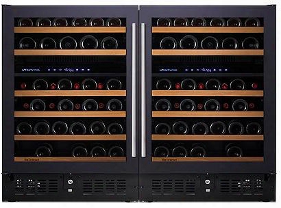 237870392 48" N'finity Pro Double S Wine Cellar With 92 Wine Bottle Capacity Cool Blue Led Lighting Digital Climate Control And Odor Free In