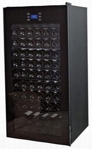 269019203 Wine Enthusiast Classic Wine Cellar With 92 Bottles Capacity Glass Door Free Standing Design Adjustable Thermostat And Led Lighting In