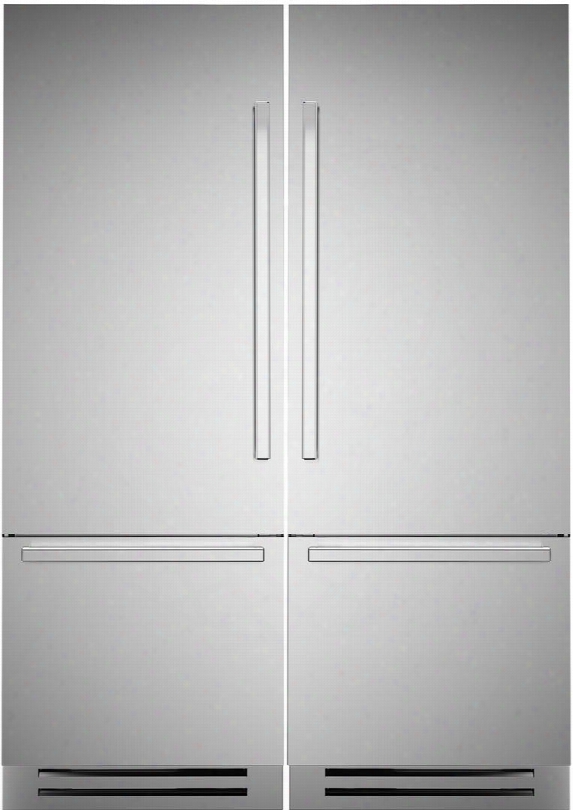 60" Side-by-side Built-in Bottom Mount Refrigerator With 27.8 Cu. Ft. Capacity Flexmode Freezer Custom Icemaker And Interior Led Lighting In Stainless