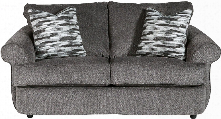 Allouette Collection 9350435 74" Loveseat With Textured Fabric Upholstery Rolled Armrests Cushioned Back And Seating In