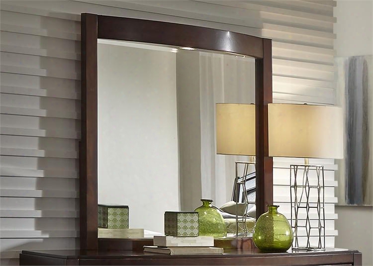 Avalon Collection 505-br52 41" X 40" Mirror With Lighting And Tempered Glass In Dark Truffle