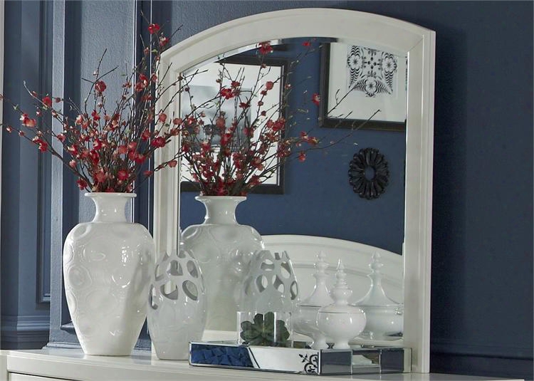 Avalon Ii Collection 205-br51 41" X 40" Mirror With Molding Details And Beveled Glass In White Truffle