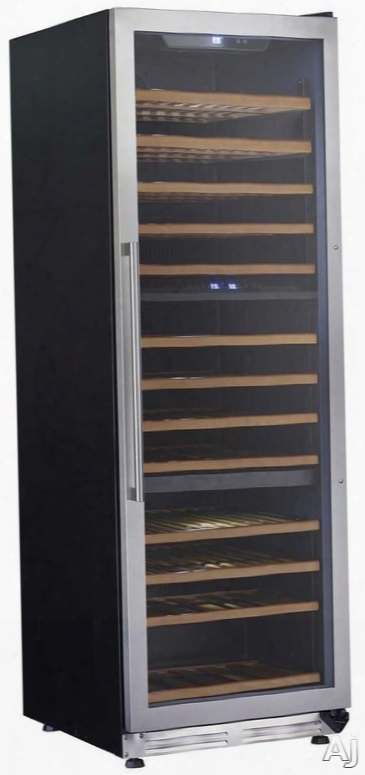 Avanti Wcf143s3st 24 Inch Tri-zone Wine Cooler With 143 Bottle Capacity, 13 Roller Glide Shelves, Digital Controls, On-off Led Lighting, Rveersible Stainless Steel Glass Door And Freestanding Or Built-in Installation