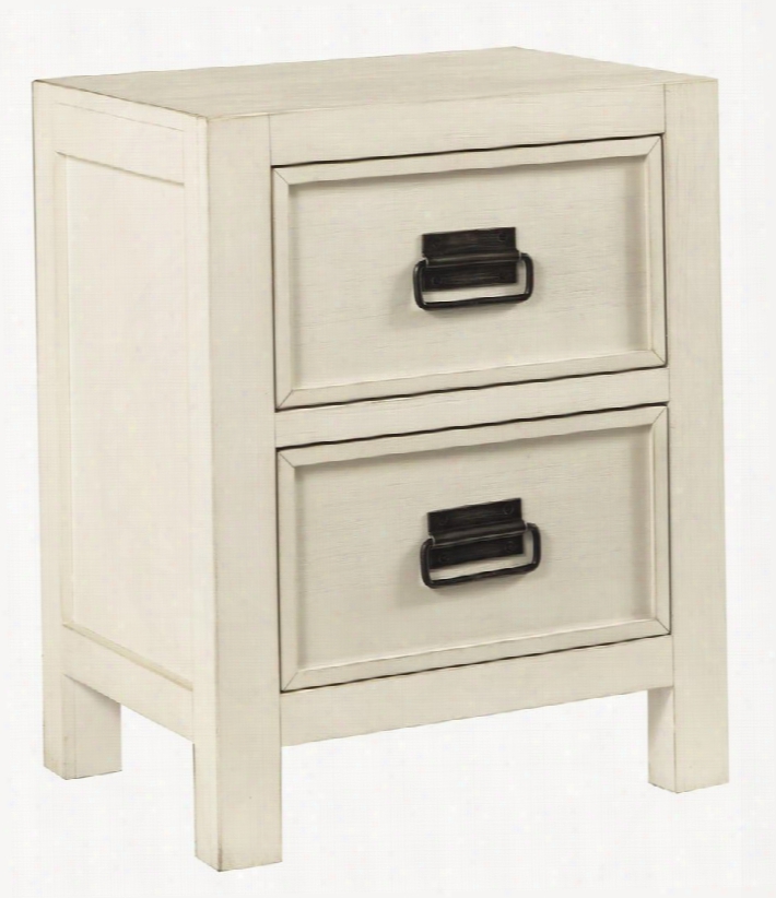 Blinton Collection B523-92 22" Nightstand With 2 Drawers Felt-lined Top Drawer Dovetailed Drawer Boxes Contrasting Metal Bails And Block Feet In