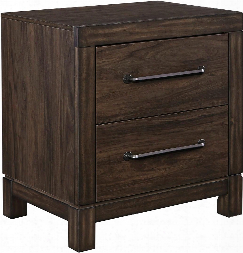 Brissley Collection B504-92 22" Nighsttand With 2 Drawers Long Sleek Metal Bar Pulls French Dovetailed Paper Wrapped Drawer Boxes Metal Center Guides And