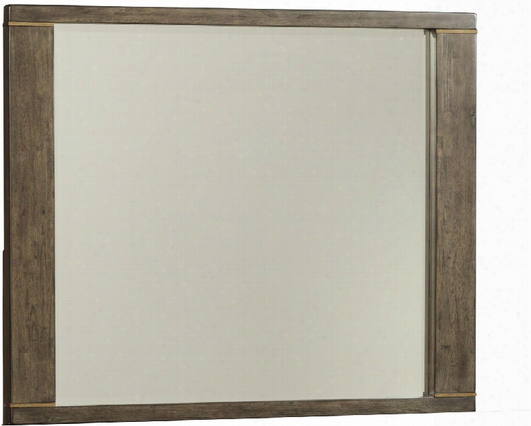 Camilone Collection B675-36 43" X 36" Bedroom Mirror With Clean-lined Profile Trim Accents Beveled Glass And Mindi Veneer Finish In Dark