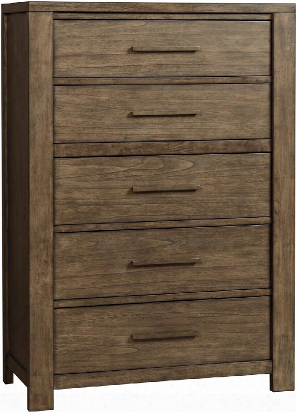 Camilone Collection B675-46 40" Chest With 5 Drawers Clean-lined Profile Sleek Long Bar Pulls Felt-lined Top Drawer And Dovetailed Plywood Drawer Boxes In