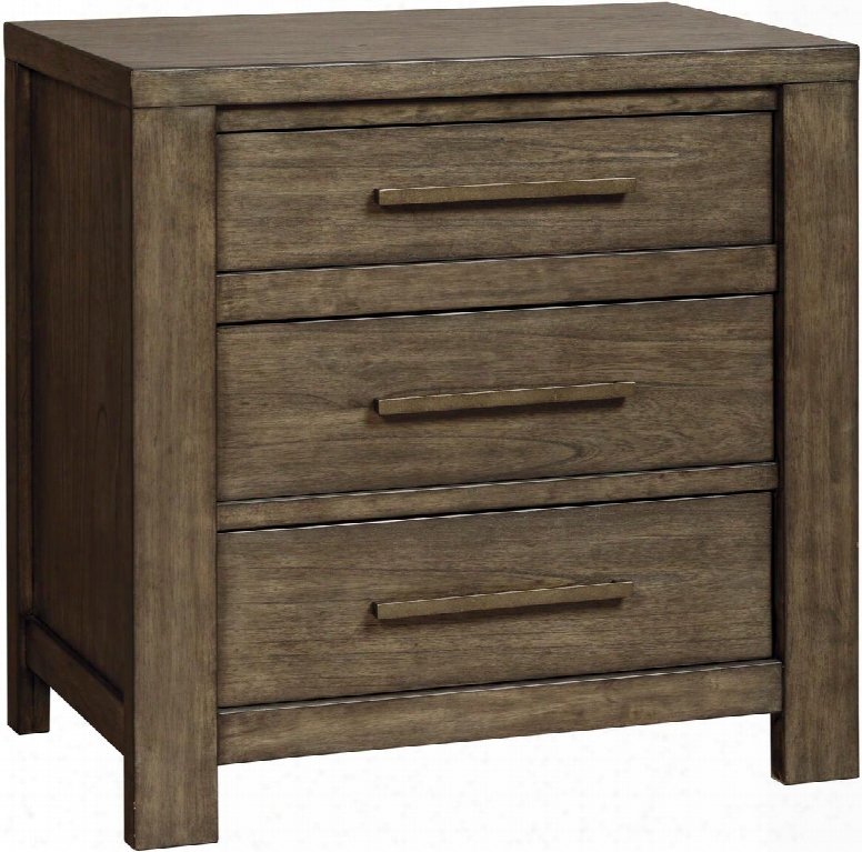 Camilone Collection B675-93 29" Nightstand With 3 Drawers Clean-lined Profile Sleek Long Bar Pulls Felt-lined Top Drawer And Dovetailed Plywood Drawer Boxes