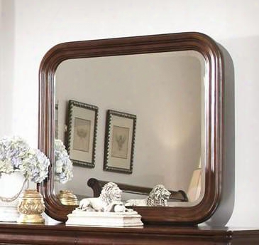 Carriage Court Collection 709-br51 36" X 39" Mirror With Molding Details Classic Louis Philippe Styling And Ebveled Glass In Mahogany Stain