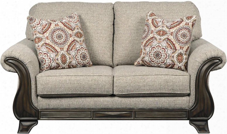 Claremorris Collection 1800335 71" Loveseat With Fabric Upholstery Cushioned Back And Seating Rolled Armrests And Short Decorative Feet In