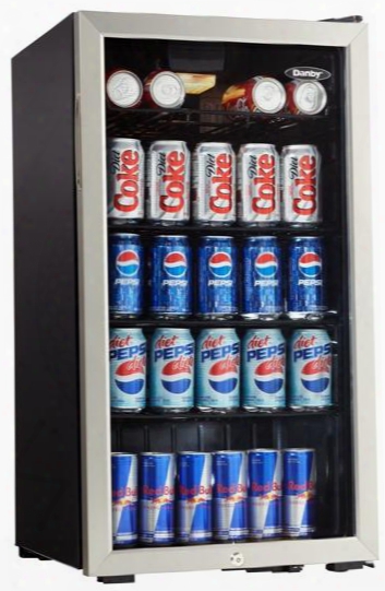 Dbc120bls3 18" Beverage Center With 3.3 Cu. Ft. Capacity Or 120 Can Capacity Integrated Lock With Key Interior Lighting In Stainless Steel Trim With Glass