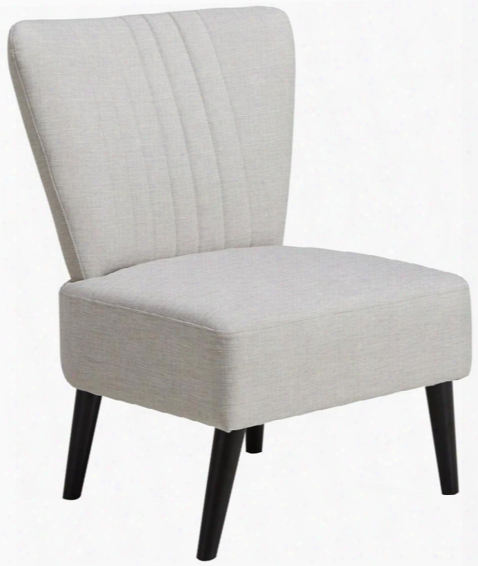 Ds-d027002-446 Channeled Back Armless Accent Chair With Mid Century Modern Styling And Round Tapered Solid Wood Legs In