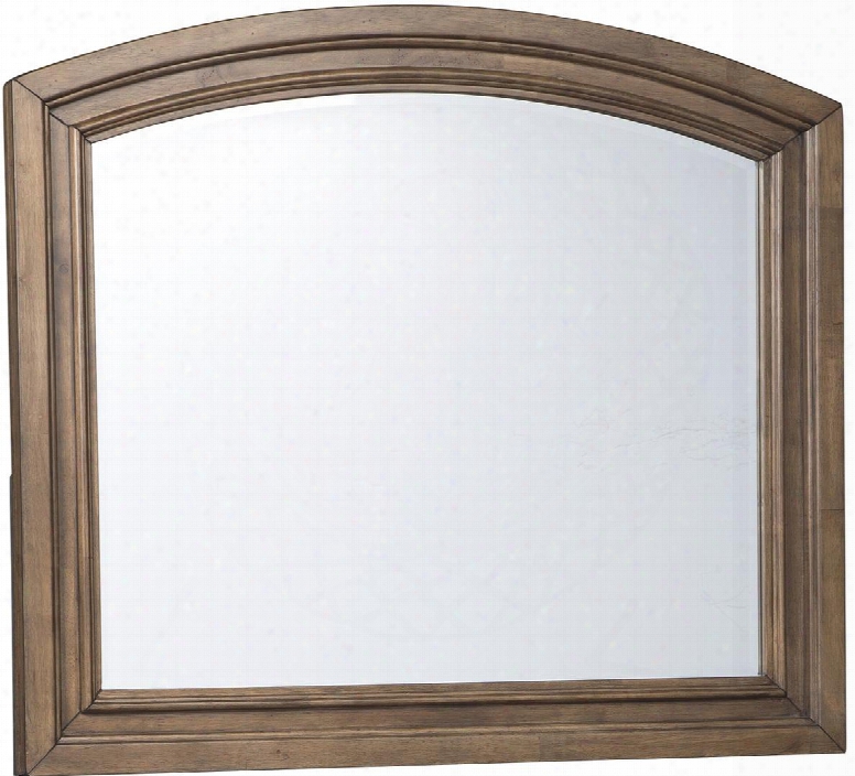 Flynnter Collection B719-36 42" X 36" Bedroom Mirror With Molding Details Arched Top And Beveled Glass In Medium