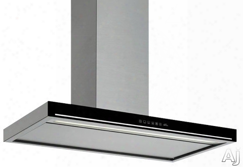 Futuro Futuro Edge Series Wl36edgeblk 36 Inch Wall Mount Chimney Range Hood With 940 Cfm Internal Blower, 4-speed Touchfree Controls, Whisper-quiet Fan, Fluorescent Lighting And Convertible To Non-ducted Operation: Black Glass Panel