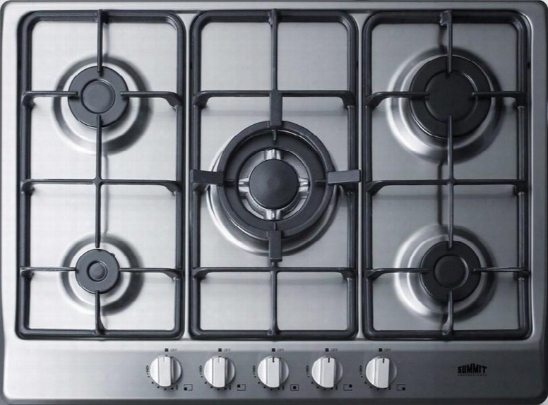 Gc527ss 27" Gas Cooktop With 5 Sealed Burners Wok Ring Continuous Cast Iron Grates In Stainless