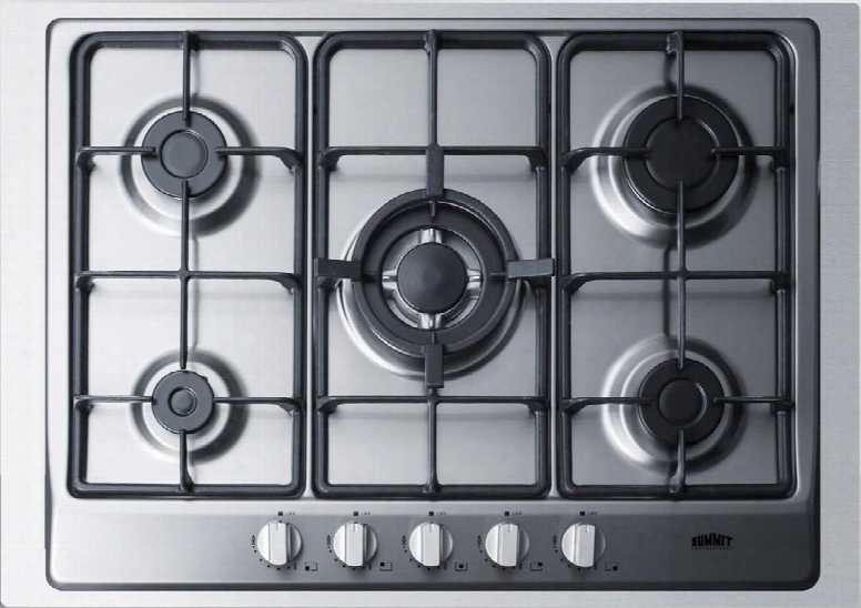 Gc527sstk30 30" Gas Cooktop With 5 Sealed Burners Wok Ring Continuous Cast Iron Grates In Stainless