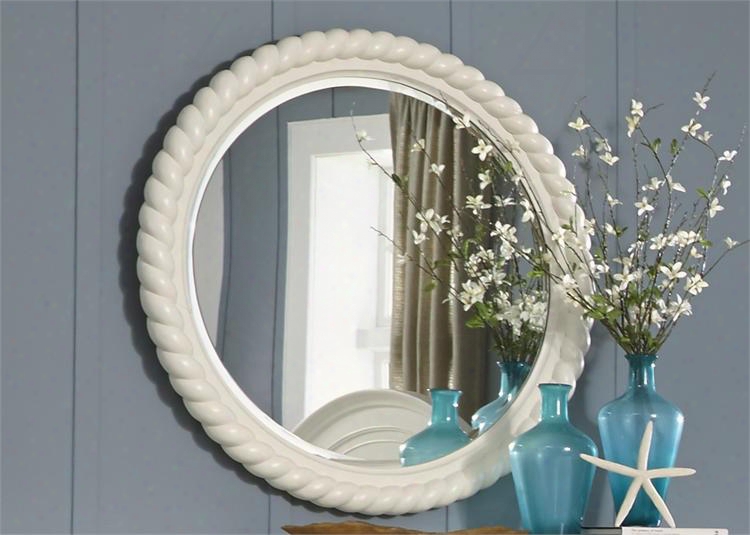 Harbor View Ii Collection 631-br52 40" X 40" Rope Mirror With Bead Molding Distressing And Beveled Glass In Linen