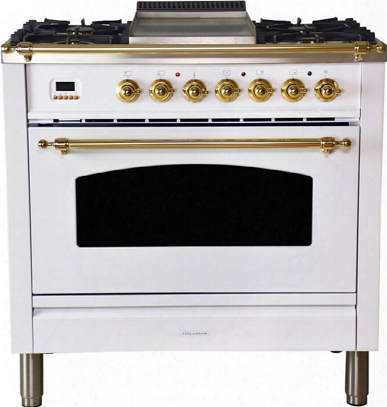 Hgr3603dfwtlp 36" Dual Fueel Liquid Propane Range With 5 Sealed Burners 3.55 Cu. Ft. Capacity True Convection Voen Griddle In