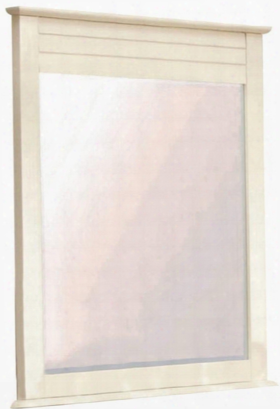 Ice Cream At The Beach Collection Cf-1734-0111 35" X 39" Mirror With Closed Shutter Top Panel Beveled Glass And Solid Wood Veneers Over Durable Mdf