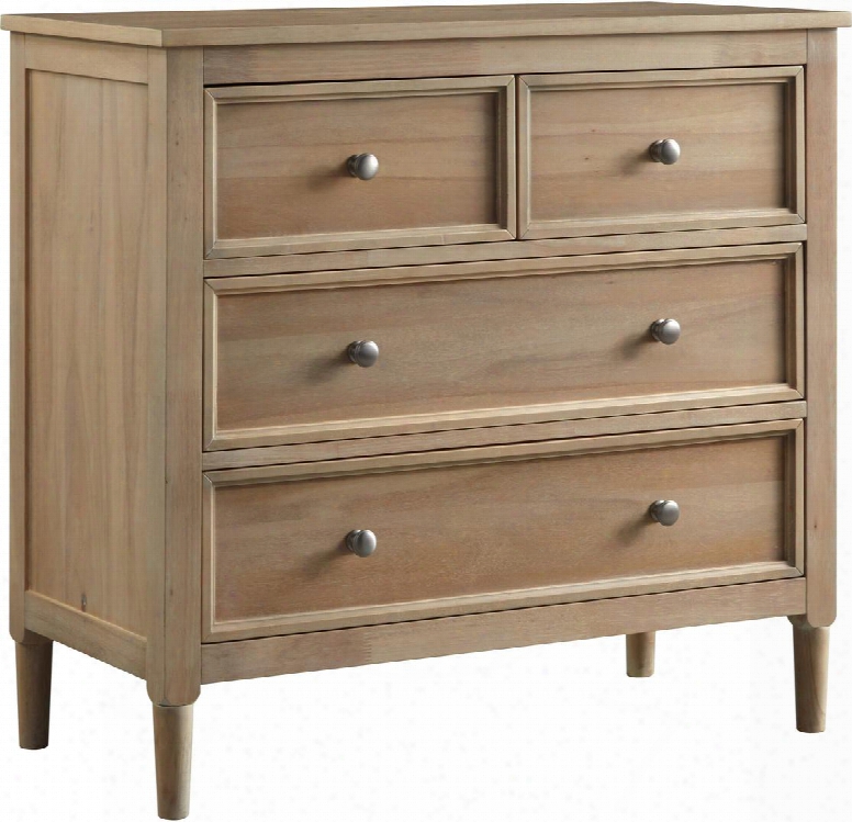 Klasholm Collection B512-38 36" Media Chest With 4 Drawers Framed Drawer Fronts Dovetailed Drawer Boxes Round Metal Pull Knobs And Tapered Legs In Light