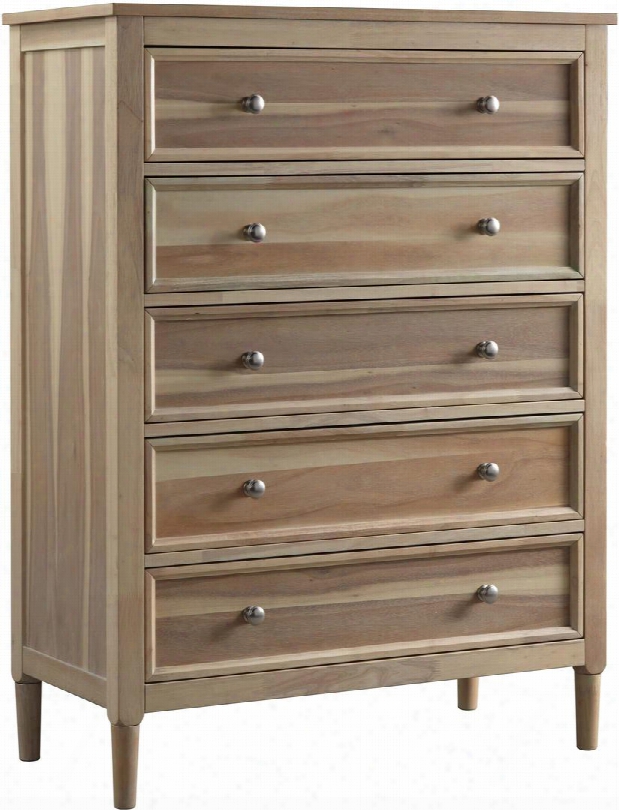 Klasholm Collection B512-45 36" Chest With 5 Drawers Framed Drawe Rfronts Dovetailed Drawer Boxes Round Metal Pull Knobs And Tapered Legs In Light