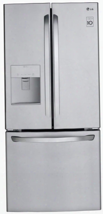 Lfds22520s 33" F Rench Door Refrigerator With Water Dispenser 21.8 Cu. Ft. Capacity Energy Star Qualified Ada Compliant Child Lock 4 Shelves Led Lighting