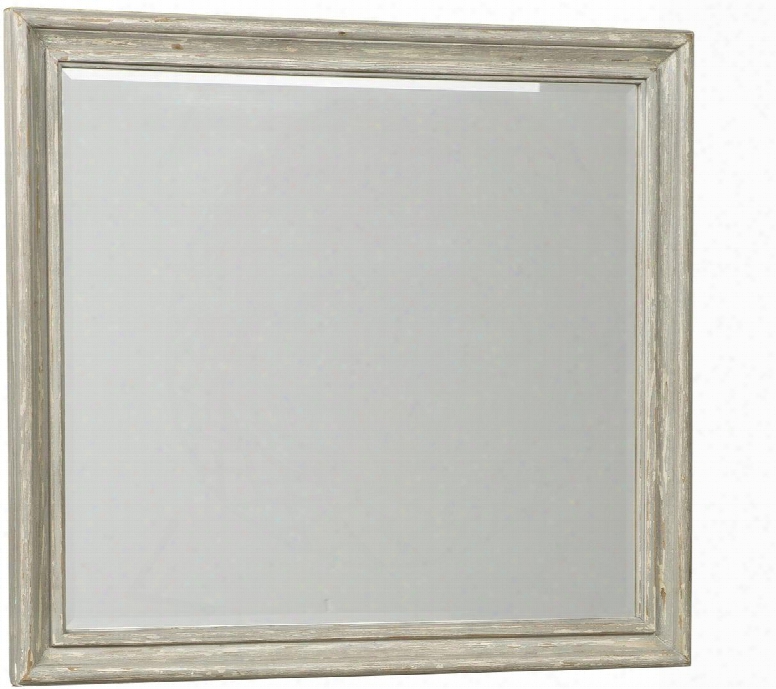 Marleny Collection B644-36 42&quuot; X 38" Bedroom Mirror With Clean Line Design Molding Details Concaved Frame Beveled Glass Pine Solids And Veneer Construction