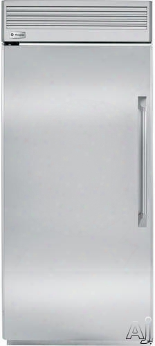 Monogram Zifp360nhlh 36 Inch Built-im Full Freezer With Adjustable Cabinet Shelves, Gallon Storage Door Shelves, Wire Baskets, Concealed Halogen Lighting System, Ice Maker Drawer And Digital Temperature Display: Hinges On Left