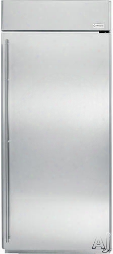 Monogram Zifs360nhrh 36 Inch Built-in Full Freezer With Adjustable Cabinet Shelves, Gallon Storage Door Shelves, Wire Baskets, Concealed Halogen Lighting System, Ice Maker Drawer And Digital Temperature Display: Hinges On Right