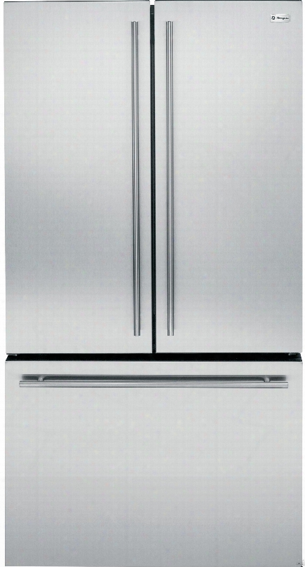 Monogram Zwe23eshss 36 Inch Counter Depth French Door Refrigerator With Twinchill␞, Intern Al Dispenser, Ice Maker, Advanced Water Filtration, Temperature Controlled Drawer, Showcase Led, Drop-down Tray, Quick Space Shelf, 23.1 Cu. Ft. Capacity And E