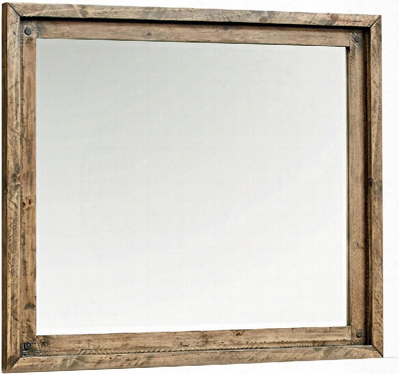 Nelson Collection 925088 46" X 39" Mirror With Clean Line Design Revealed Bolt Heads Recessed Frame And Pine Solid Construction In