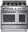 Verona Classic Series VCLFSGE365D 36 Inch Pro-Style Dual-Fuel Range with 5 Sealed Burners, 2.4 cu. ft. European Convection Main Oven, Manual Clean, Digital Clock/Timer, Glide Rack and Storage Drawer