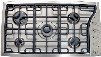 Verona VECTGMS365SS 36 Inch Gas Cooktop with 5 Sealed Burners, Side Control, 18,500 BTU Power Burner, Continuous Cast Iron Grates, Cast-Iron Burner Caps, Electronic Ignition, Re-Ignition and Stainless Steel Design