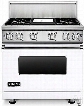 Viking Professional 7 Series VGR73614GWH 36 Inch Gas Range with Convection, ViChrome Griddle, Simmer Burners, 5.1 cu. ft. Oven, 4 Sealed Burners, Star-K Certified, Easy Clean Porcelain Interior and Dishwasher-Safe Knobs, Grates and Burner Caps: White, Nat