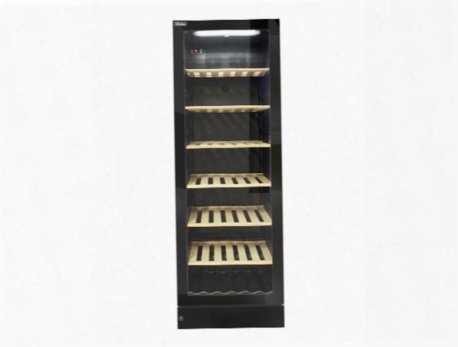 Vc190bg Wine Cooler With 190 Wine Bottle Capacity Glass Door Adjustable Wooden Shelves Digital Temperature Controls Led Interior Lighting And Reversible