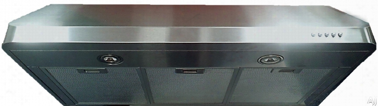 Verona Vehood3610 36 Inch Under Cabinet Range Hood With 600 Cfm Internal Blower, Recirculating Option, 3 Speed Fan, 2 Led Lights And Rounded Seamless Edges