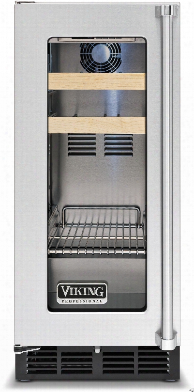 Viking Professional 5 Series Vbci5150glss 15 Inch  Undercounter Beverage Center With 3.0 Cu. Ft. Capacity, 1 Wire Shelf, 2 Wine Racks, 8 Wine Bottle Capacity, Led Lighting, Sabbath Mode And Stainless Steel Construction: Left Hinge Door Swing